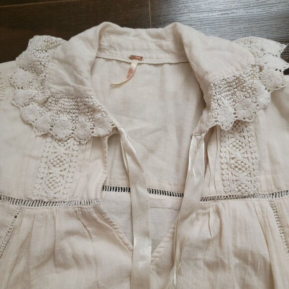 Free People 5 O Clock Tea Time Mini Dress Womens Peasant Prairie Enchanting - Picture 5 of 9